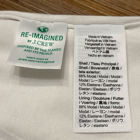 J. Crew FormKnit one-shoulder elbow-sleeve T-shirt in white - Picture 2 of 4